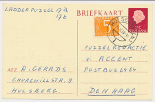 Briefkaart G. 338 / Bijfrankering Hulsberg - Den Haag 1969