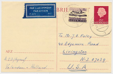 Briefkaart G. 338 / Bijfrankering Volendam - USA 1968