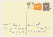 Briefkaart G. 349 / Bijfrankering Deventer - Dedemsvaart 1974