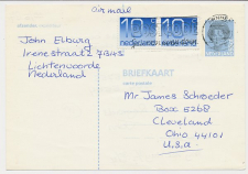 Briefkaart G. 364 / Bijfrankering Arnhem - USA 1987