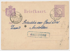 Spoorwegbriefkaart G. HYSM14 d - Locaal te Amsterdam 1880