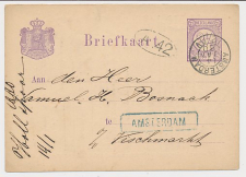 Spoorwegbriefkaart G. HYSM18 b - Locaal te Amsterdam 1880