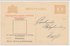 Spoorwegbriefkaart G. HYSM88a-I d - Delft