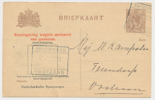 Spoorwegbriefkaart G. NS122-I e - Locaal te Oostzaan 1921