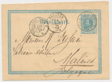 Briefkaart G. 8 Rotterdam - Belgie 1875