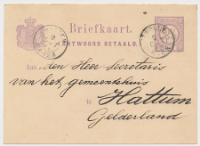 Briefkaart G. 19 V-krt Zwolle - Hattem 1879 - Int. tekst
