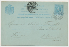 Briefkaart G. 28 Den Haag - Frankrijk 1891