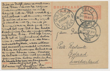 Briefkaart G. 197 z-1 Delft - Zwitserland 1924