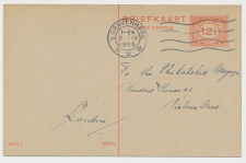 Briefkaart G. 197 z-2 Den Haag - GB / UK 1925