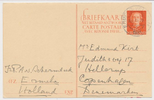 Briefkaart G. 305 V-krt. Ermelo - Denemarken 1951