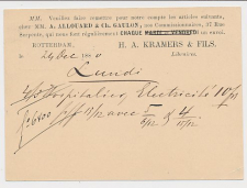 Briefkaart G. 16 Particulier bedrukt Rotterdam - Frankrijk 1880