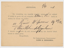 Briefkaart G. 18 Particulier bedrukt Locaal te Amsterdam 1881