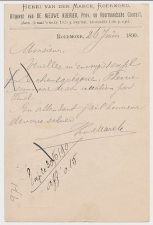 Briefkaart G. 23 Particulier bedrukt Roermond - Belgie 1890