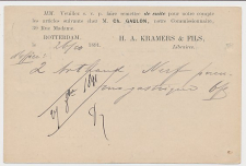Briefkaart G. 27 Particulier bedrukt Rotterdam - Frankrijk 1891