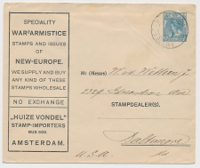 Envelop G. 21 Particulier bedrukt Amsterdam - USA 1920