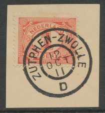 Grootrondstempel Traject Zutphen - Zwolle D 1911 - Cat. onbekend