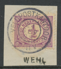 Grootrondstempel Veldpostkantoor 1909 - Naamstempel Wehl