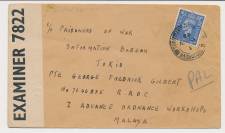 Censored cover GB / UK - Japan - Netherlands Indies -Malaya 1944
