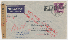 N.E.W. Trein - Censored - Neth. Indies 1940 - Retour Suspended  