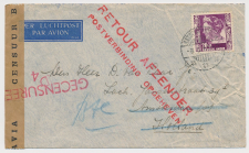 Censored cover Batavia Neth. Indies 1940 - Retour Afzender      