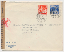 Censored cover Bandoeng Netherlands Indies - USA 1940