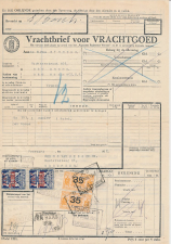 Vrachtbrief / Spoorwegzegel / Verzekeringszegels Den Haag 1937