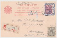 Briefkaart / V-kaart G. V54-E Aangetekend Edam - Amsterdam 1922