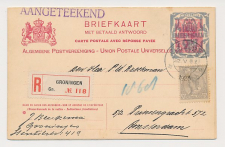 Briefkaart / V-kaart G. V77z-1-E Aangetekend Groningen 1923