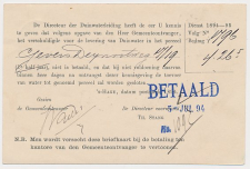 Briefkaart G. DW23-l - Duinwaterleiding s-Gravenhage 1894