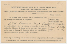 Briefkaart G. DW88a-II-a - Duinwaterleiding s-Gravenhage 1916