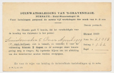 Briefkaart G. DW101-a - Duinwaterleiding s-Gravenhage 1919