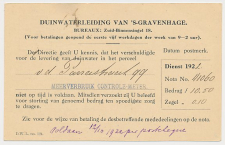 Briefkaart G. DW103-I-d - Duinwaterleiding s-Gravenhage 1922