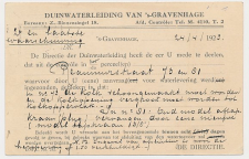 Briefkaart G. DW163-II-b - Duinwaterleiding s-Gravenhage 1923