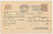 Briefkaart G. TEL122-Ia - Telephoondienst s-Gravenhage 1921