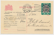 Briefkaart G. TEL170-Ia - Telephoondienst s-Gravenhage 1922