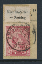 Niet bestellen op Zondag - Partikulier etiket - Em. 1891