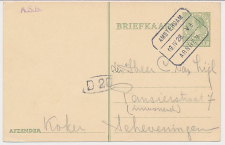 Treinblokstempel : Amsterdam - Arnhem VA 1928 