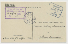 Treinblokstempel : Arnhem - Tilburg D 1916