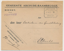 Treinblokstempel : Amsterdam - Utrecht VIII 1923 ( Abcoude )