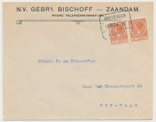 Treinblokstempel : Amsterdam - Alkmaar III 1934 ( Zaandam )