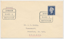 Treinblokstempel : Arnhem - Amsterdam D 1950