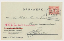 Treinblokstempel : Enkhuizen - Amsterdam C 1919 ( Grootebroek )