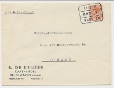 Treinblokstempel : Leiden - Woerden IV 1935 ( Bodegraven )