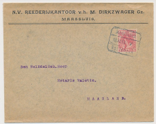 Treinblokstempel : Maassluis - Rotterdam V 1913