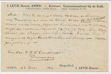 Firma briefkaart Assen 1910 - I. Levie