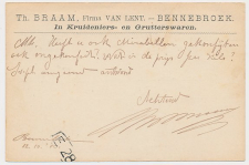 Firma briefkaart Bennebroek 1900 - Kruideniers- Grutterswaren