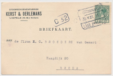 Firma briefkaart s Grevelduin Capelle 1927 - Stoomschoenfabriek