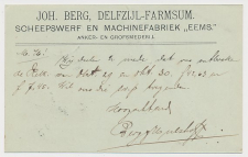 Firma briefkaart Delfzijl / Farmsum 1904 Scheepswerf - Smederij