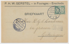 Firma briefkaart Enschede 1910 - Fourages - Haver - Hooi