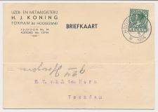 Firma briefkaart Foxham 1934 - IJzer- Metaalgieterij